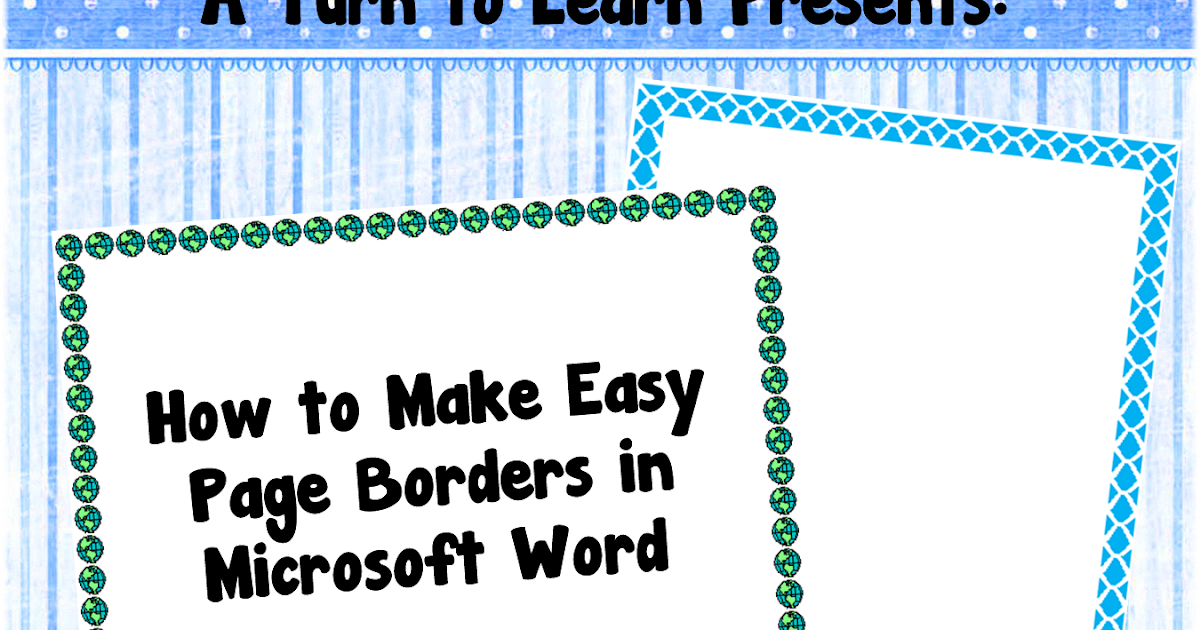 Classroom Freebies: How to Make Easy Page Borders in Microsoft Word