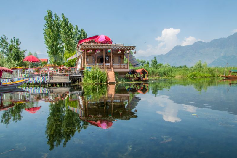 A houseboat over Dal Lake A houseboat over Dal Lake