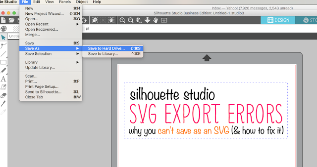 silhouette studio tutorial, silhouette studio svg, save as svg from silhouette studio
