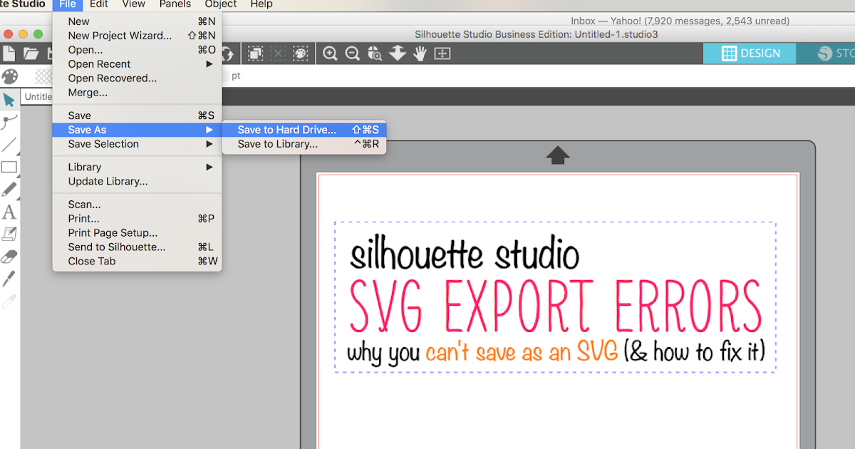 Download Silhouette Studio Save As Svg Export Errors And How To Fix Them Silhouette School PSD Mockup Templates