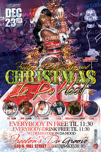 Christmas In Da Hood Flyer Design Side 1 Christmas In Da Hood Flyer Design Side 1