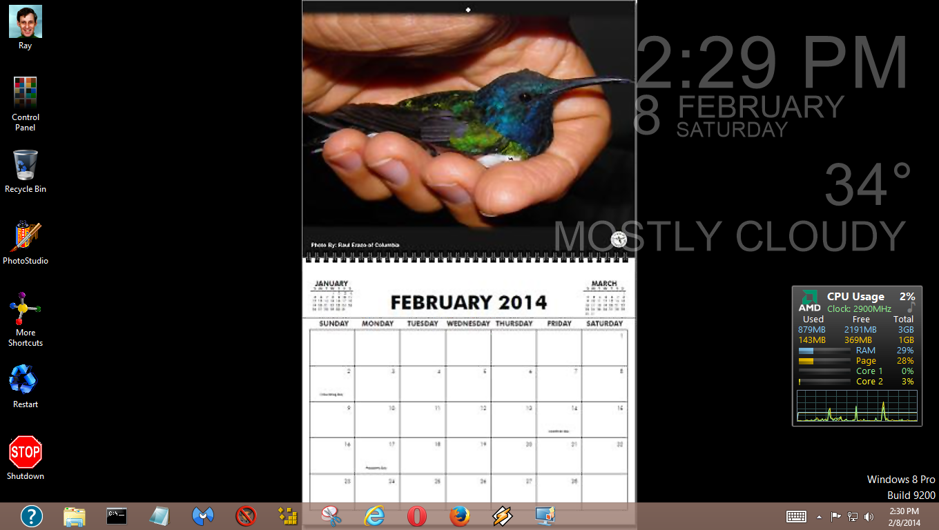 RAY'S BLOGGING AGAIN ! Want a desktop calendar for your Windows 8?