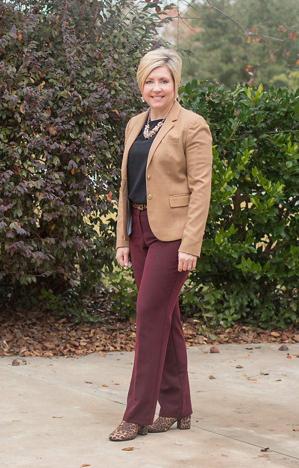 Burgundy, black and camel - Savvy Southern Chic