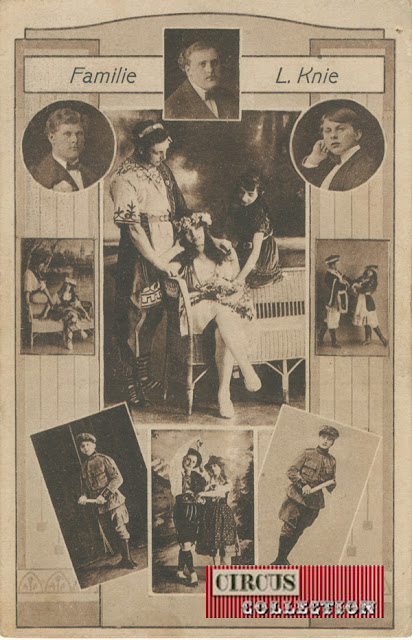 carte postale de l'arene louis Knie avec la famille Knie en vedette 