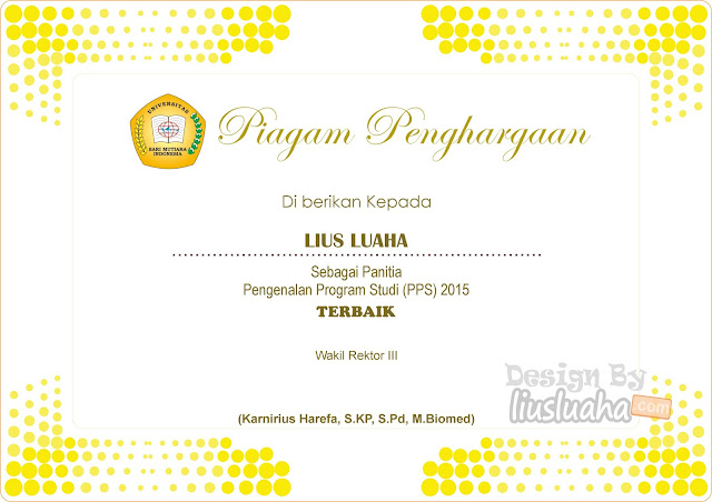 Desain Sertifikat kren untuk acara seminar, piagam penghargaan - Lius