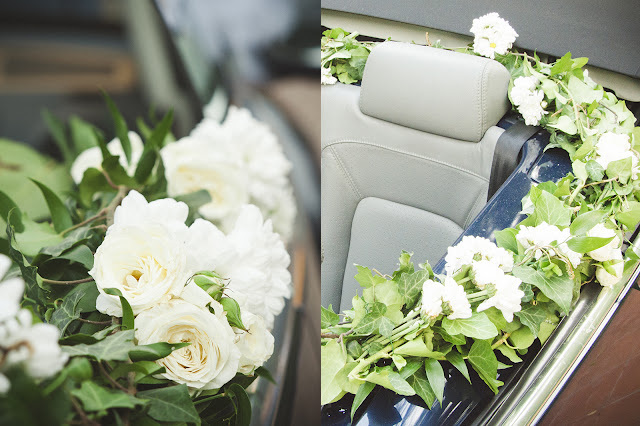 Idee fiori bianchi per decorare auto sposi matrimonio 