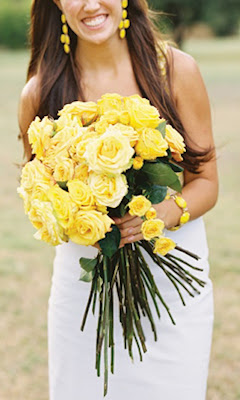 Yellow rose wedding flowers