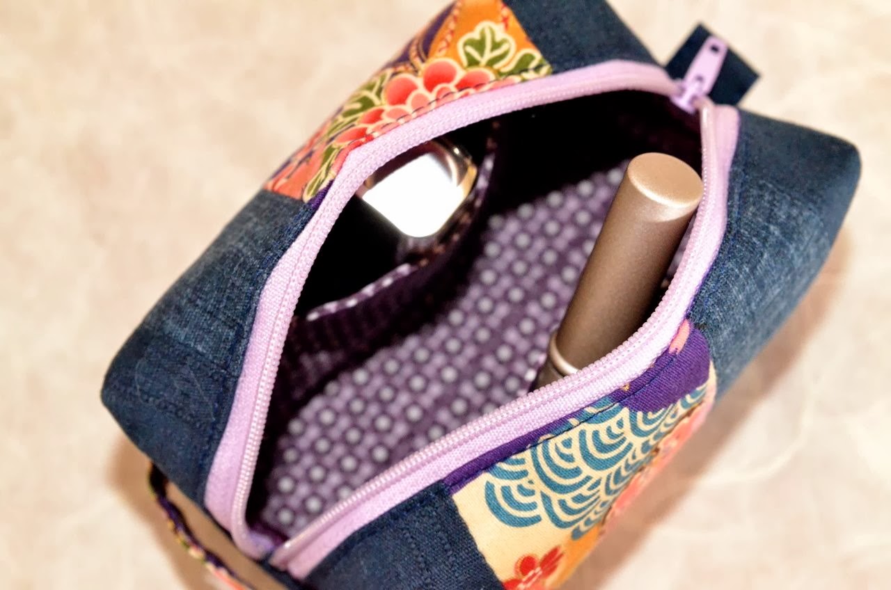 Kosmetiktäschchen SAGANO Kameratasche Schminktäschchen aus japanischen Stoffen von NORIKO handmade, Japan, Design