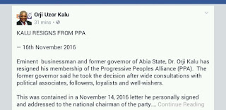Orji Uzor Kalu Resigns From PPA, The Party He Formed With His Money  _20161116_074500