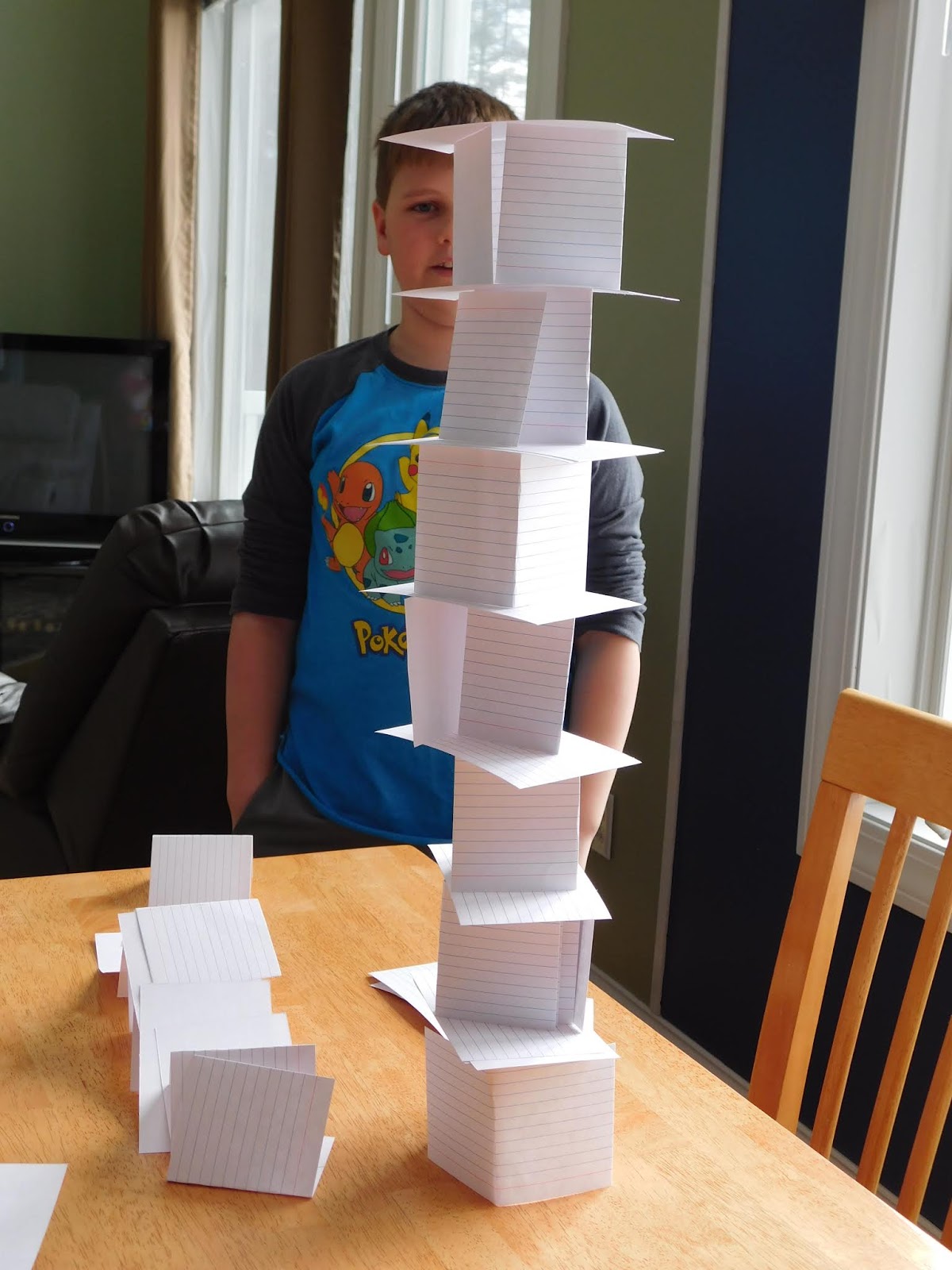 100 Days of Science 68 Index Card Tower