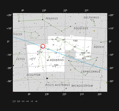 Localização da estrela TRAPPIST-1