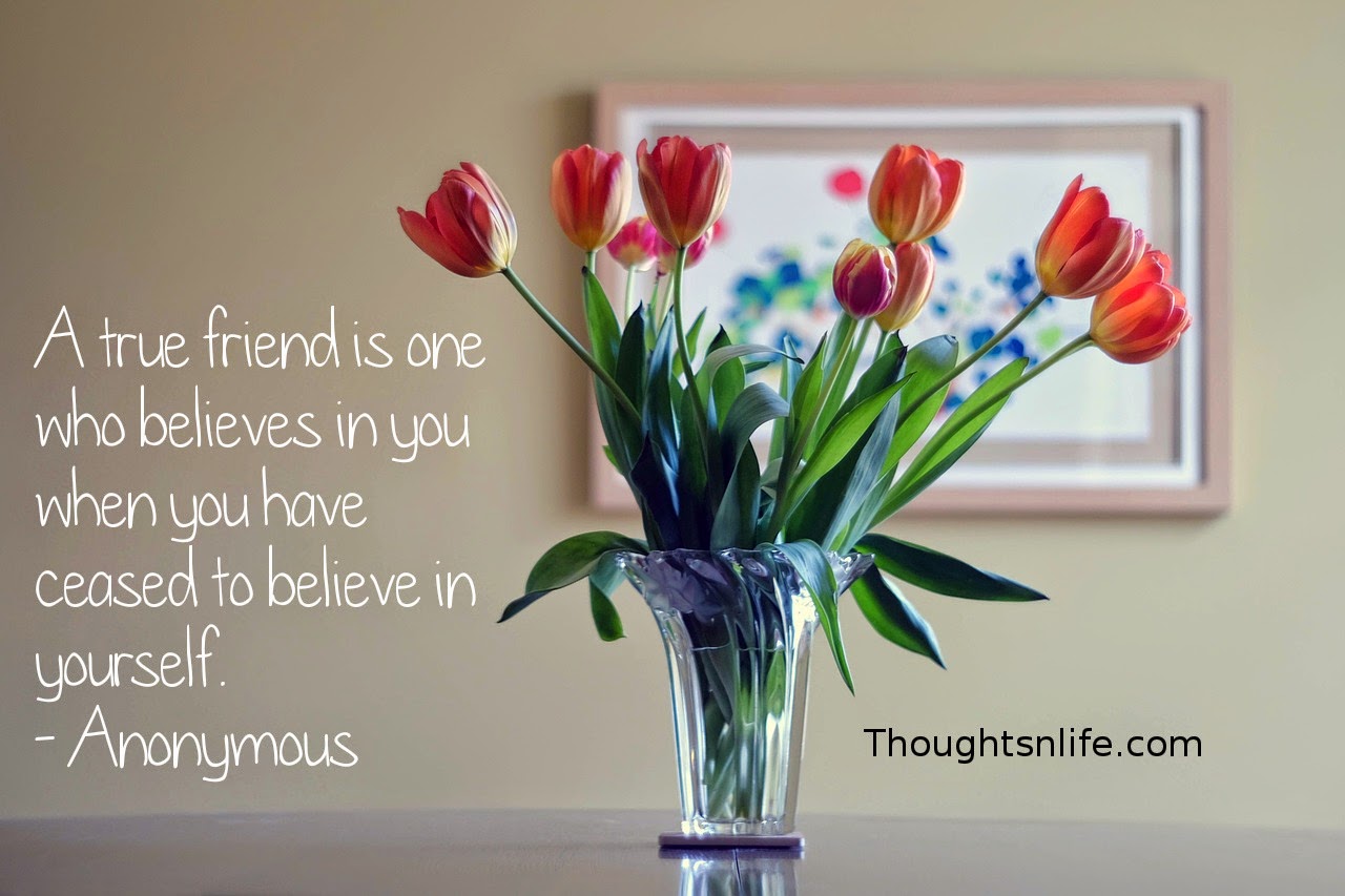 Thoughtsnlife.com : A true friend is one who believes in you when you have ceased to believe in yourself. - Anonymous