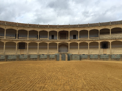Views of the Plaza de Toros de la Real Maestranza de Caballería de Ronda bullring.