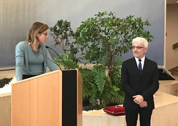 Princess Caroline Hanover, Cultural Affairs Director of Principality of Monaco, Jean-Charles Curau, Ambassador of France, Marine de Carné-Trécesson