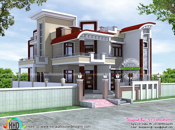 2250 sq-ft 4 bedroom modern decorative architecture 