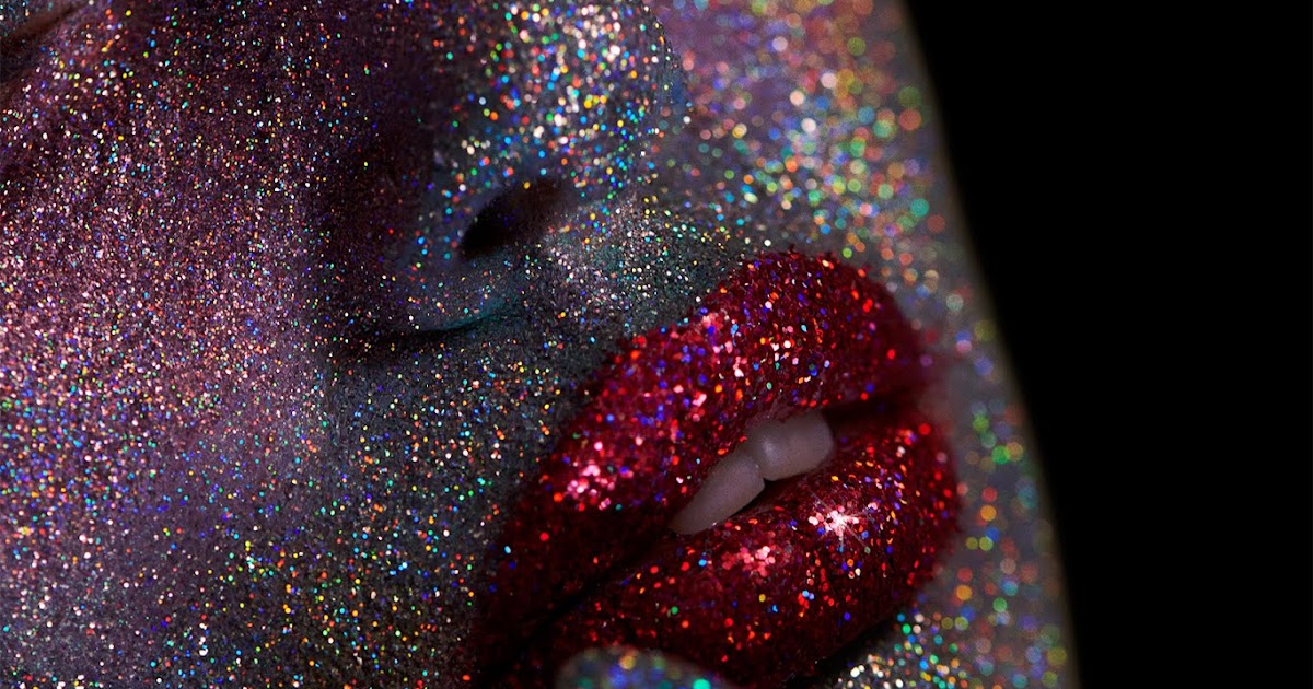 Glitter Full Face Makeup Galaxy Space Futuristic Beauty Editorial with