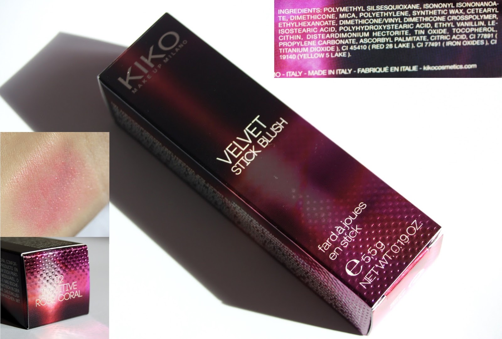 Makeup by Linoa Kiko velvet stick blush en teinte intuitive rose coral