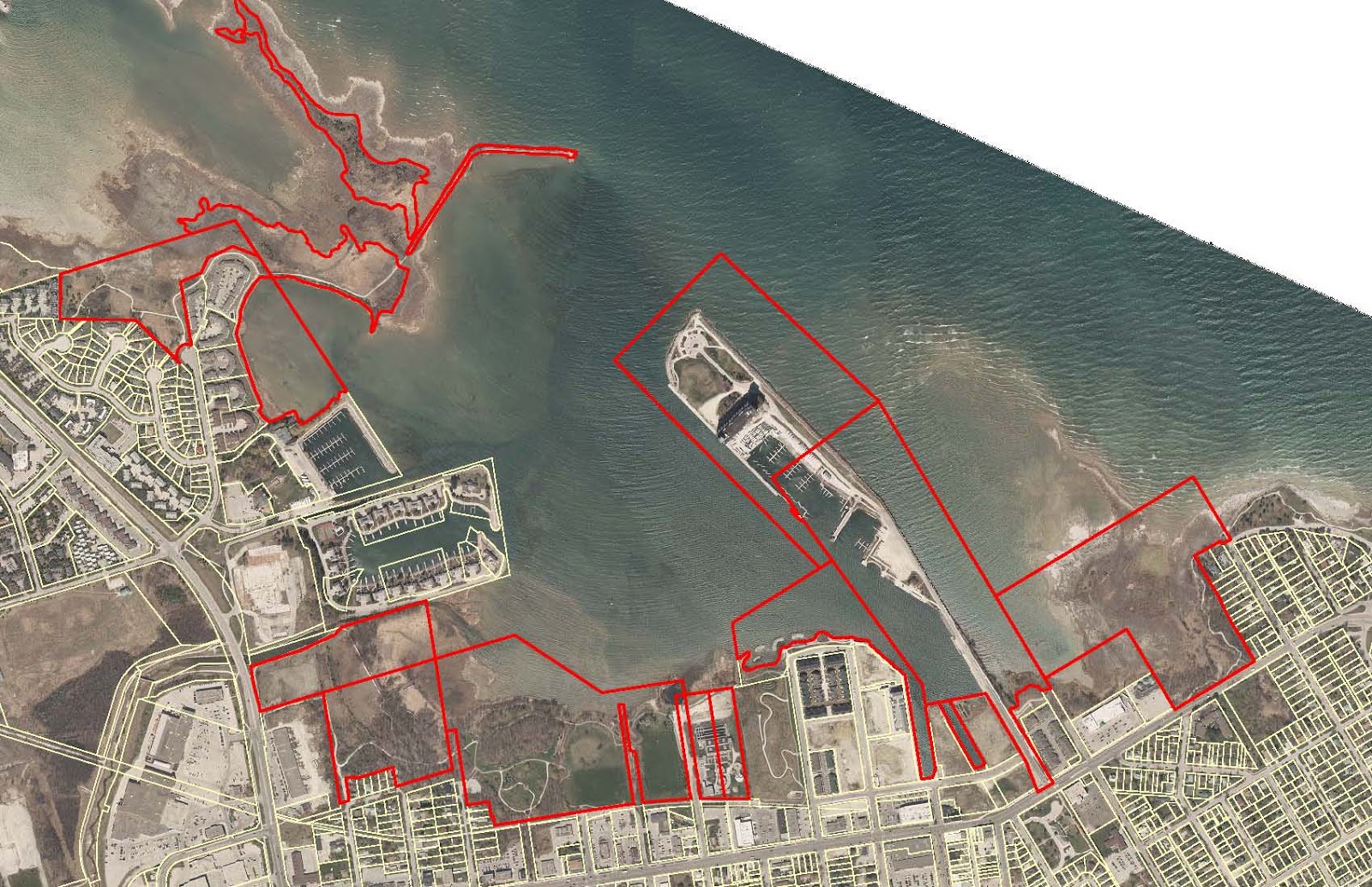 Collingwood Harbour Strategic Plan Aerial Photo Town Owned Properties