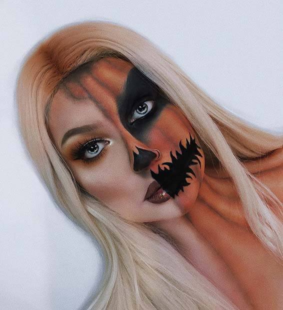 20+ Creative DIY Pumpkin Halloween Makeup Styles In 2019 Pumpkins are a traditional Halloween decor and Halloween cannot be complete without Pumpk 20+ Creative DIY Pumpkin Halloween Makeup Styles In 2019