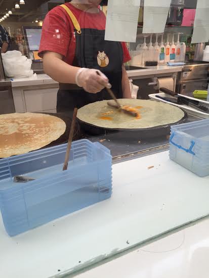 embedded egg in crepe;  crepe village