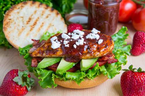 Strawberry BBQ Chicken Club Sandwich Strawberry BBQ Chicken Club Sandwich