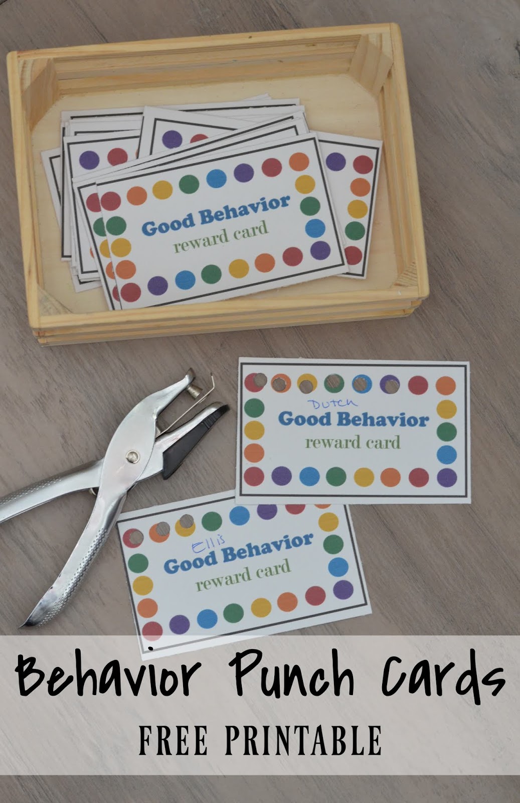 Punch Cards for Kids instant Download positive Behavior Punch Card