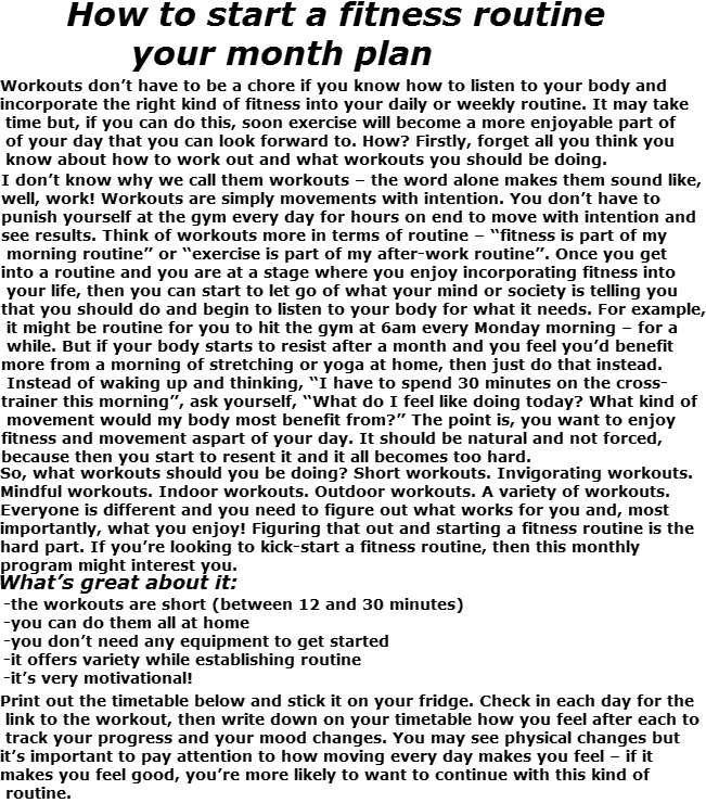 How to start a fitness routine – your month plan | 4topways