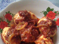 Resep Telur Sambal Rumahan ( Egg sauteed with red chili sauce )