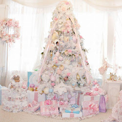 christmas shabby chic pink pastel tree decorations ornaments decor trees merry decoration romantic holiday gold rose chippy adore affair trash