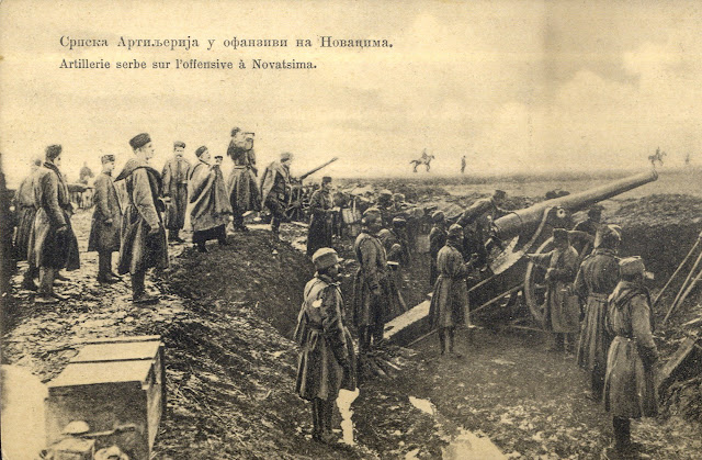 First Balkan War - Serbian artillery during an offensive - Location village Novaci, near Bitola