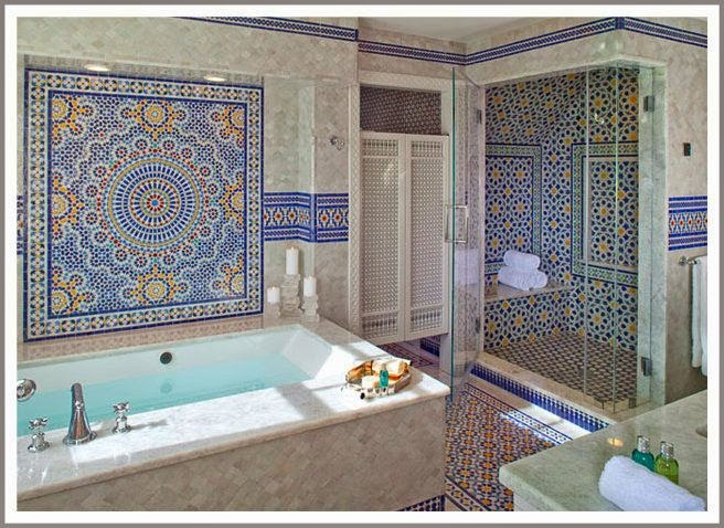 Lindos diseños de baños estilo marroquí - Colores en Casa