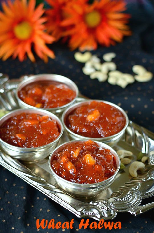 Wheat Halwa /Easy Wheat Halwa Recipe Nalini'sKitchen