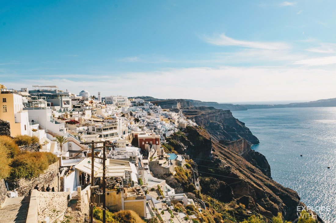 The view of Fira in Santorini