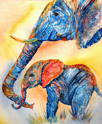painting elephant elephants watercolor paintings wildlife martin donna artists contemporary african artist watercolour fine animals colorado international olifanten diamond prints
