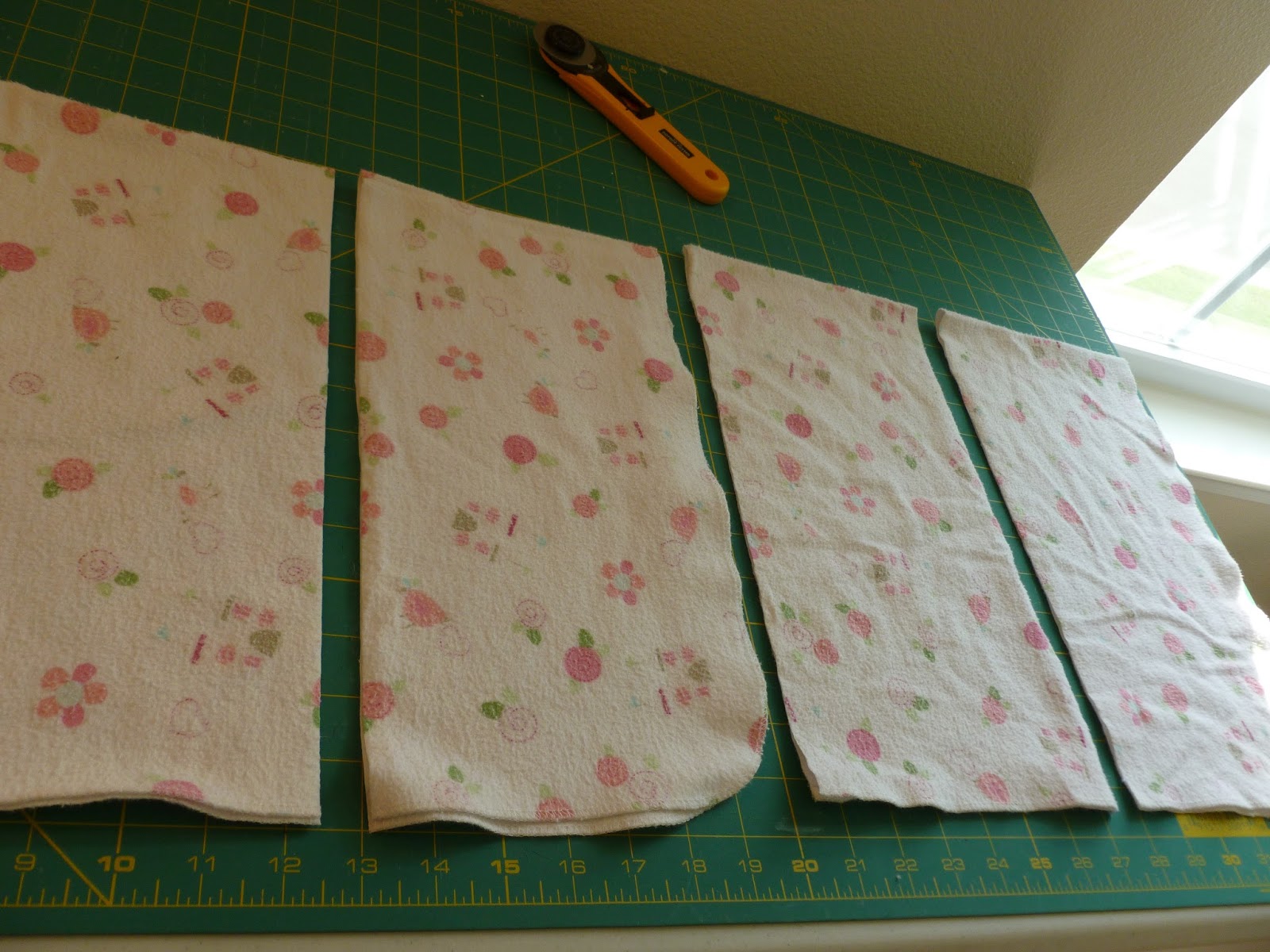 The Nome Knitter Upcycled cloth wipes from receiving blankets