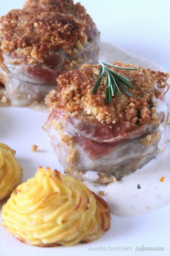 Profumi in cucina Medaglioni di maiale in crosta di nocciole e patate