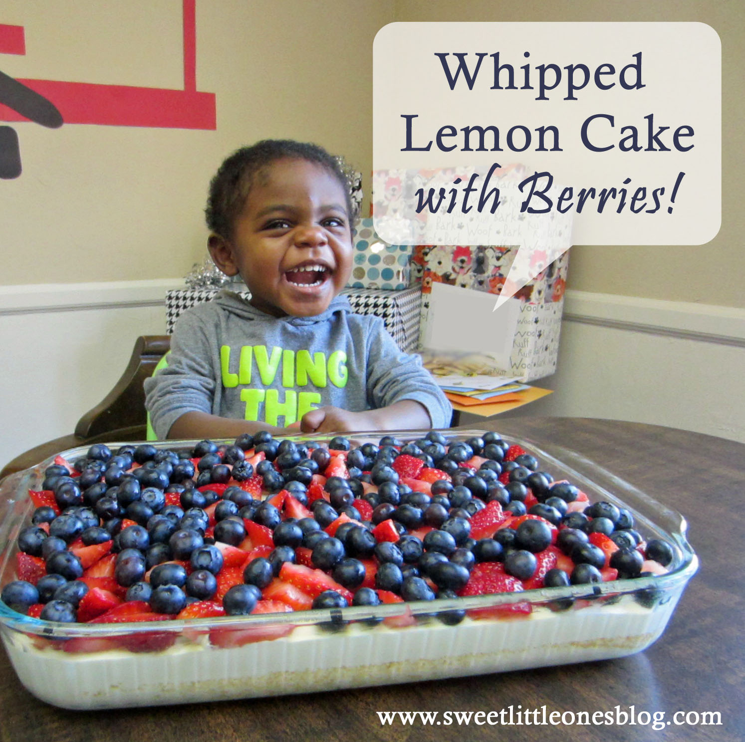 Whipped Lemon Cake with Berries Recipe - www.sweetlittleonesblog.com