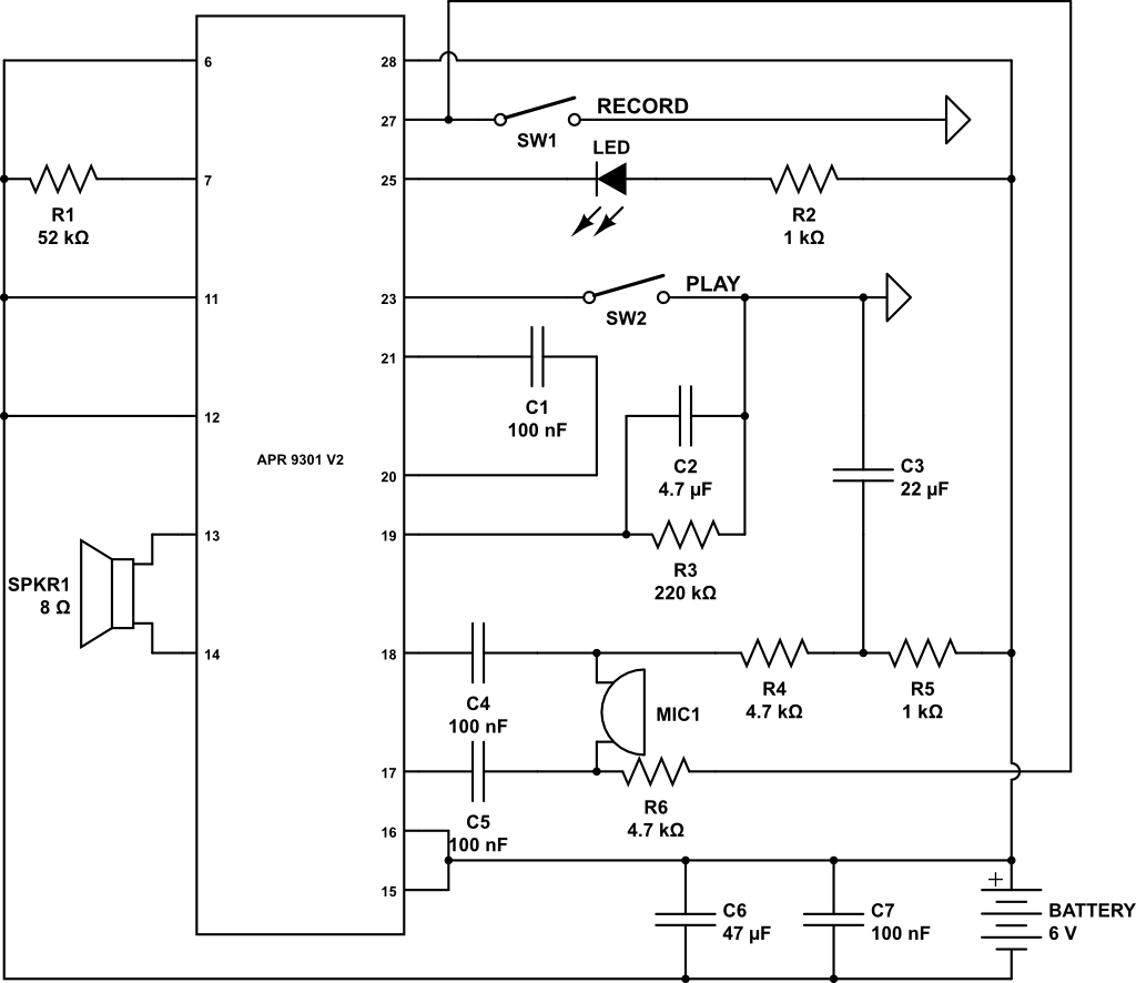 Voice Recorder and Playback Circuit ~ ELECTRONICS PROJECTS