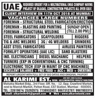 OIL & GAS PROJECT RECRUITMENT TO UAE