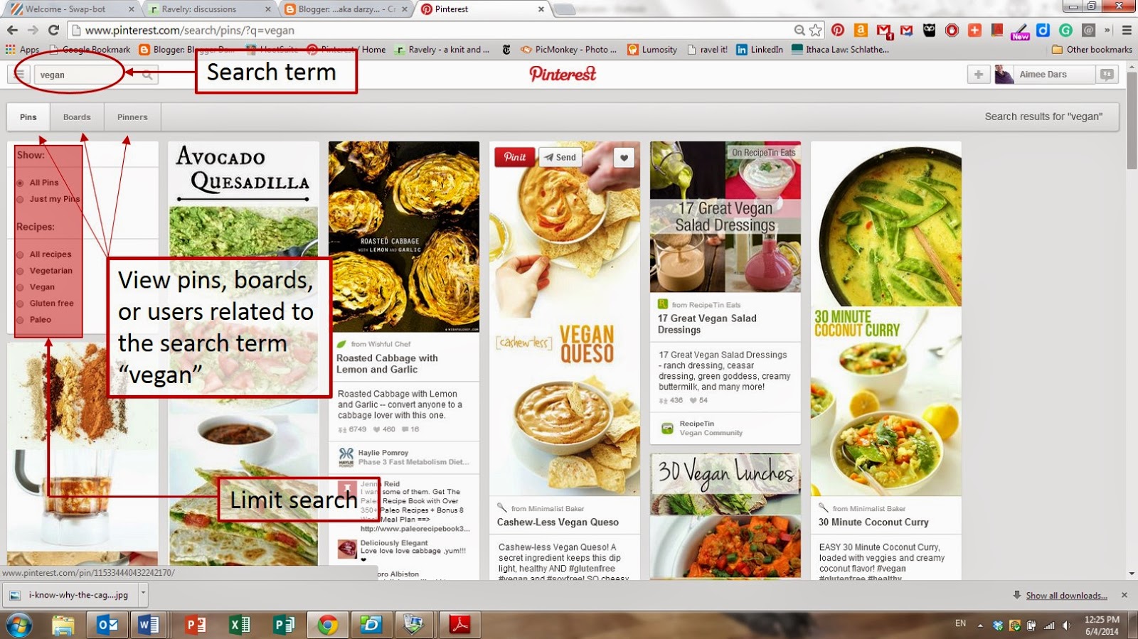 Tutorial for searching on pinterest