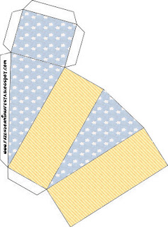 Clouds: Invitations and Free Printable Boxes. This one is for pie box