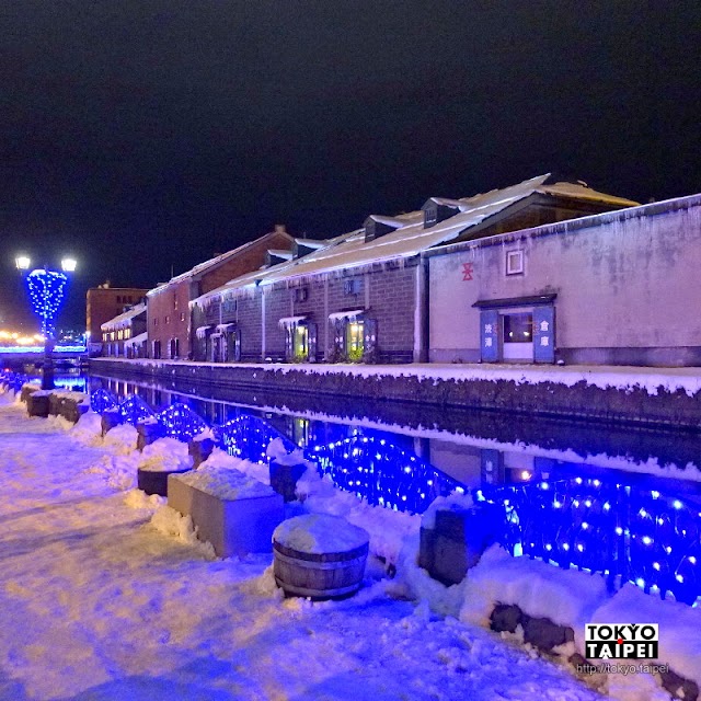 【小樽雪物語】小樽運河被燈光染成藍色　還有各款玻璃聖誕樹