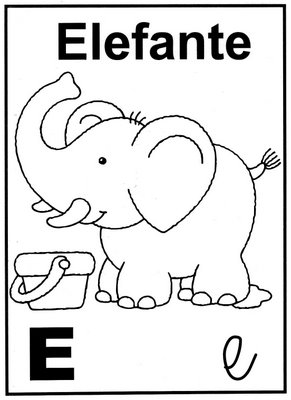 Desenhos - Letra E - Colorir e pintar - QDB