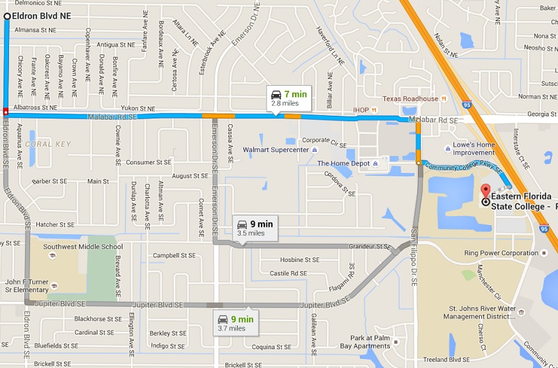 2015 Palm Bay Christmas Parade Route, Start Time