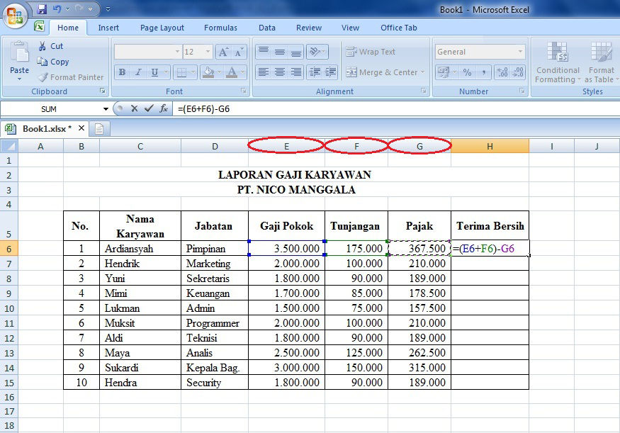 Contoh Format Laporan Gaji Karyawan