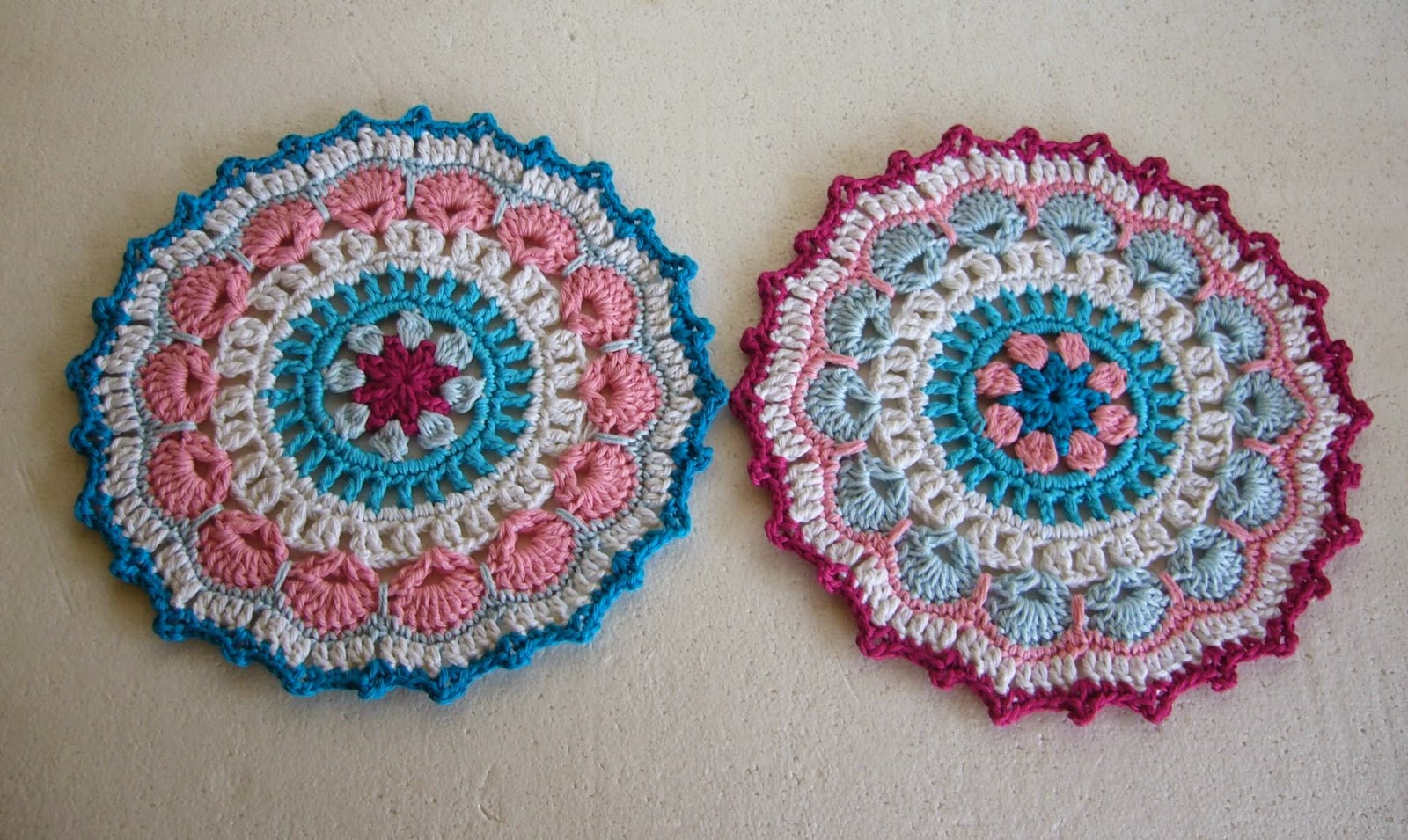 Twin crochet mandalas