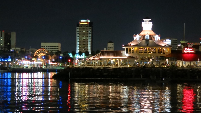 Rainbow Harbor at Night Boat Parade