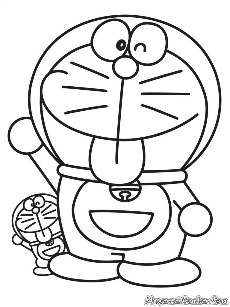 47 Spesial Gambar Doraemon Hitam Putih Untuk Diwarnai