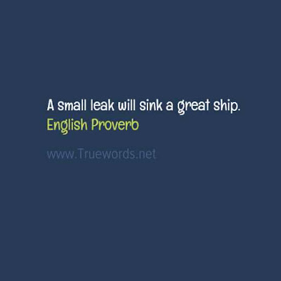 A small leak will sink a great ship