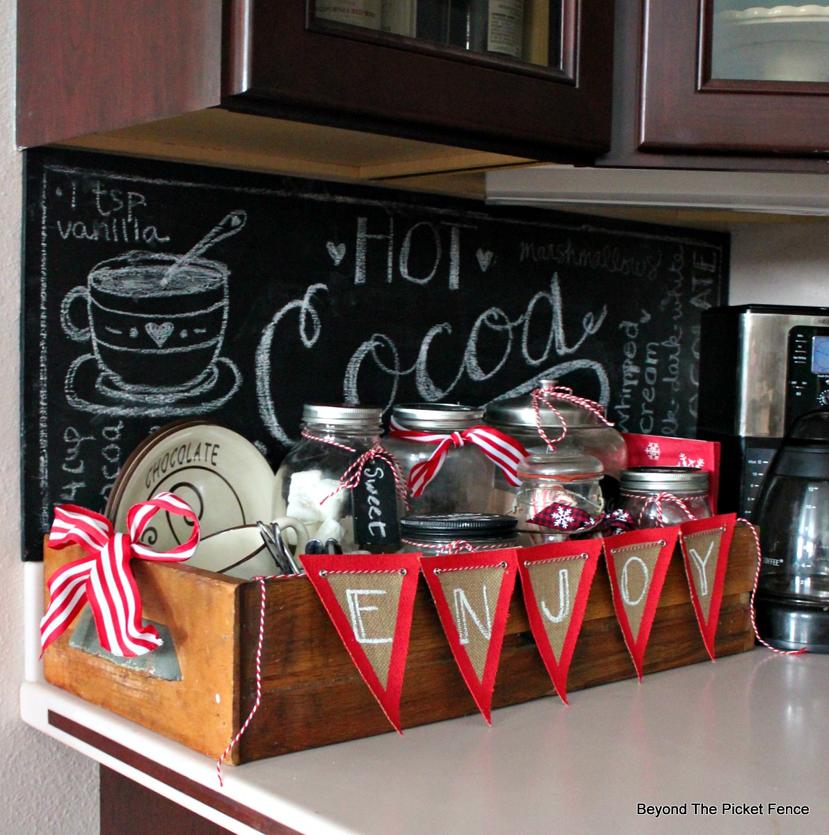Mini Hot Cocoa Station on Kitchen Counter - Small Gestures Matter
